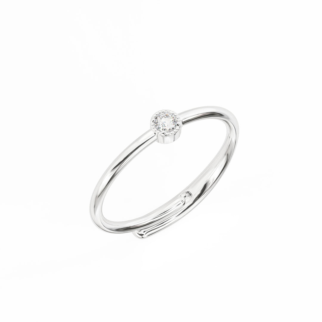 Solitaire Pointed Silver Ring