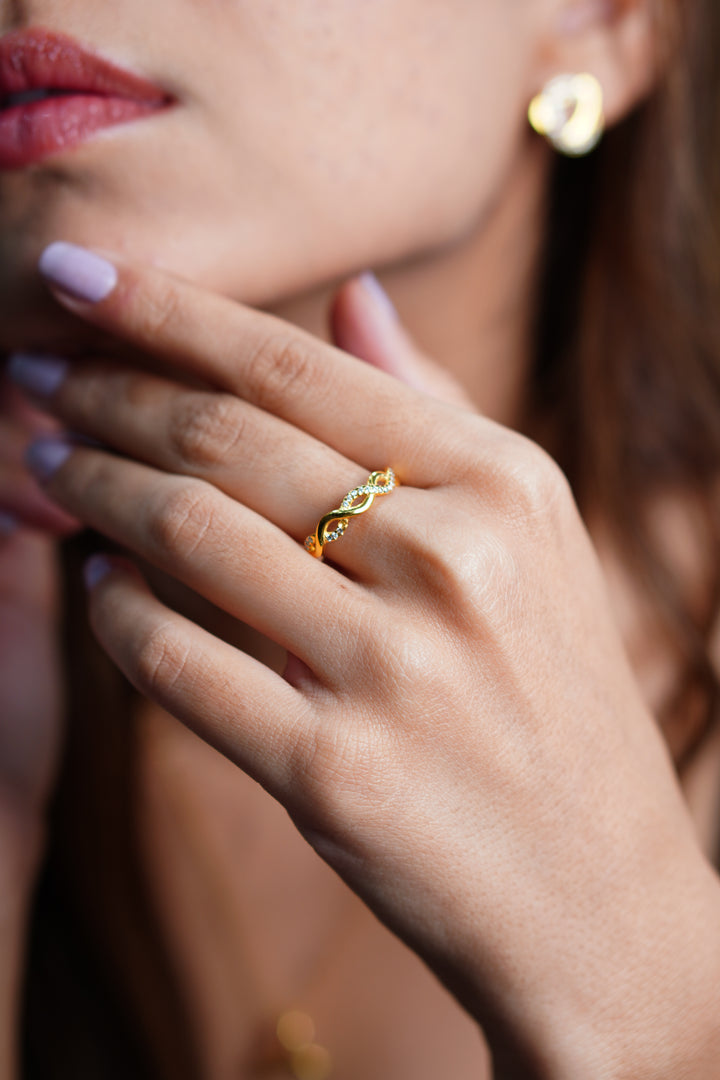 Gold Plated Minimal Silver Ring