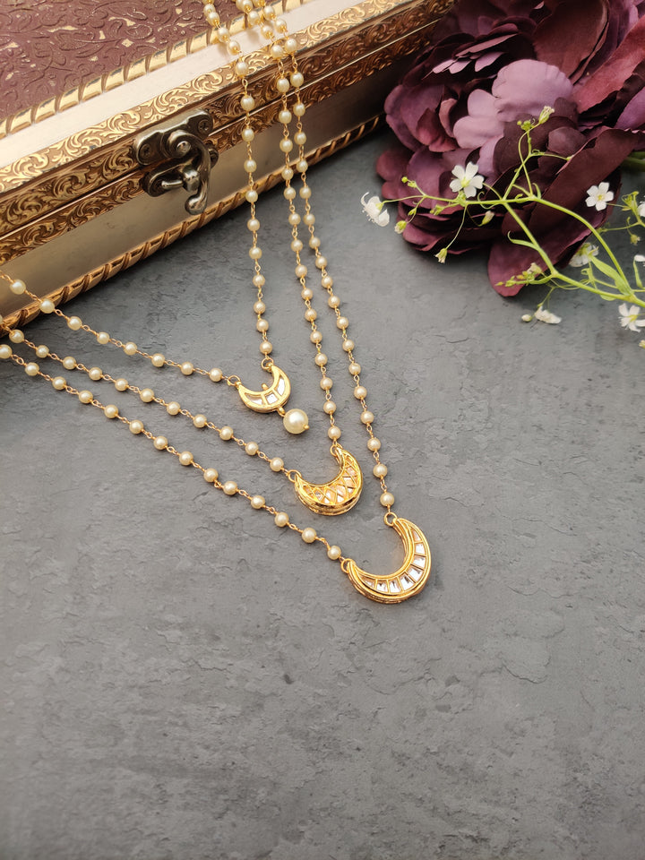 Multi- layered Crescent Moon Necklace