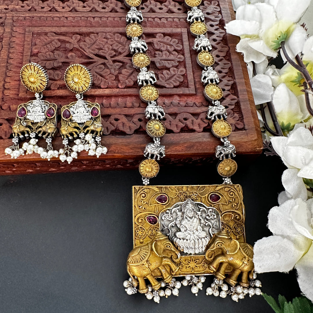 Laxmi & Elephant Motif Necklace
