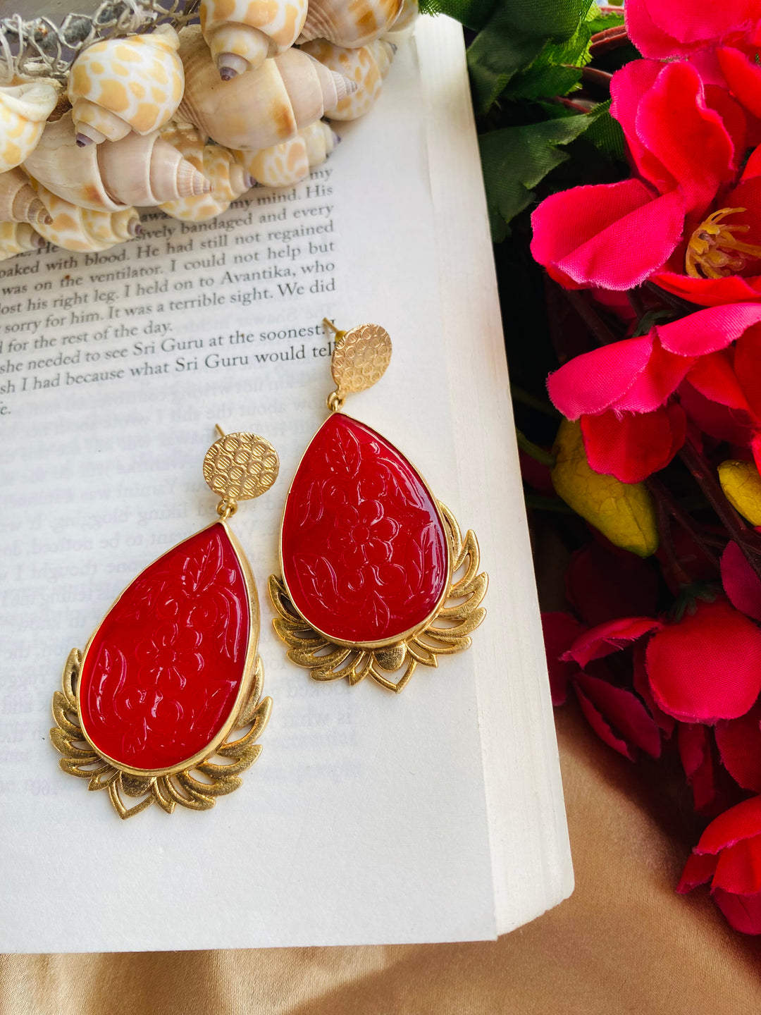 Coral Pineapple Earring