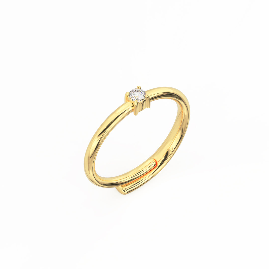 Mini Gold Plated Diamond Ring