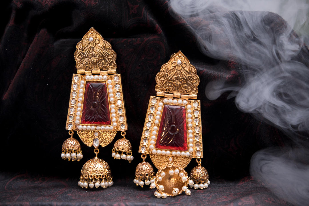 Red Temple Earring