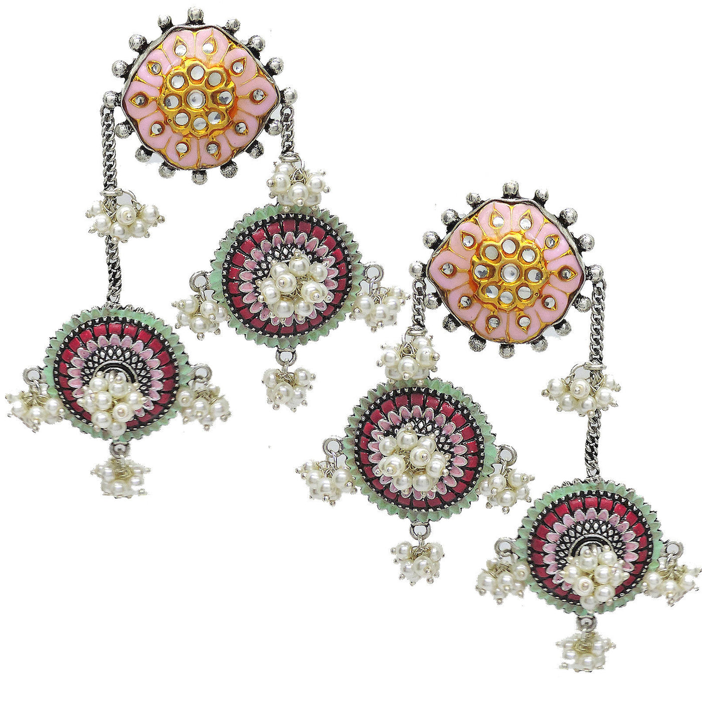 Tri Floral Chakra Earrings