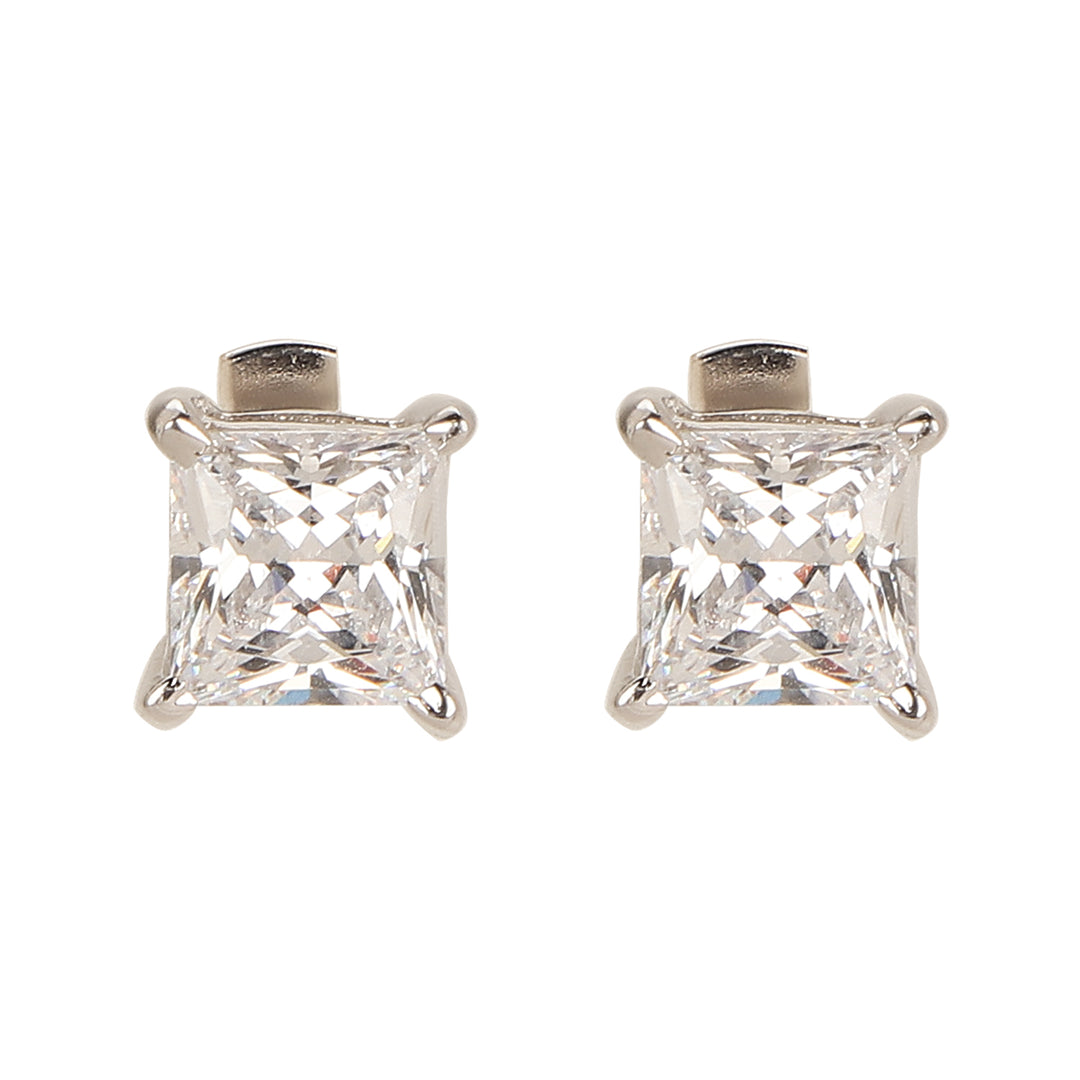 Square Solitaire Earrings