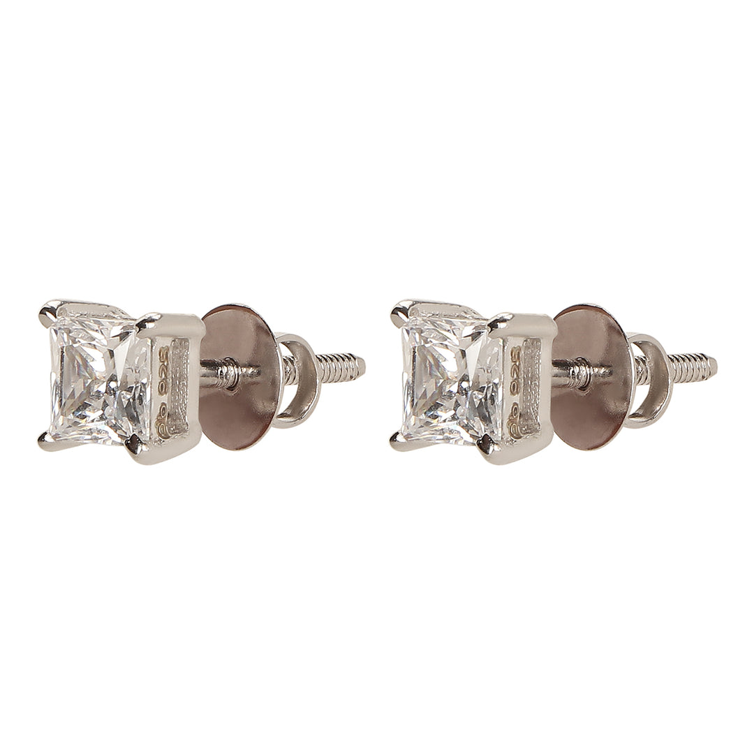 Square Solitaire Earrings