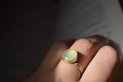 Chalcedony Green Small Ring