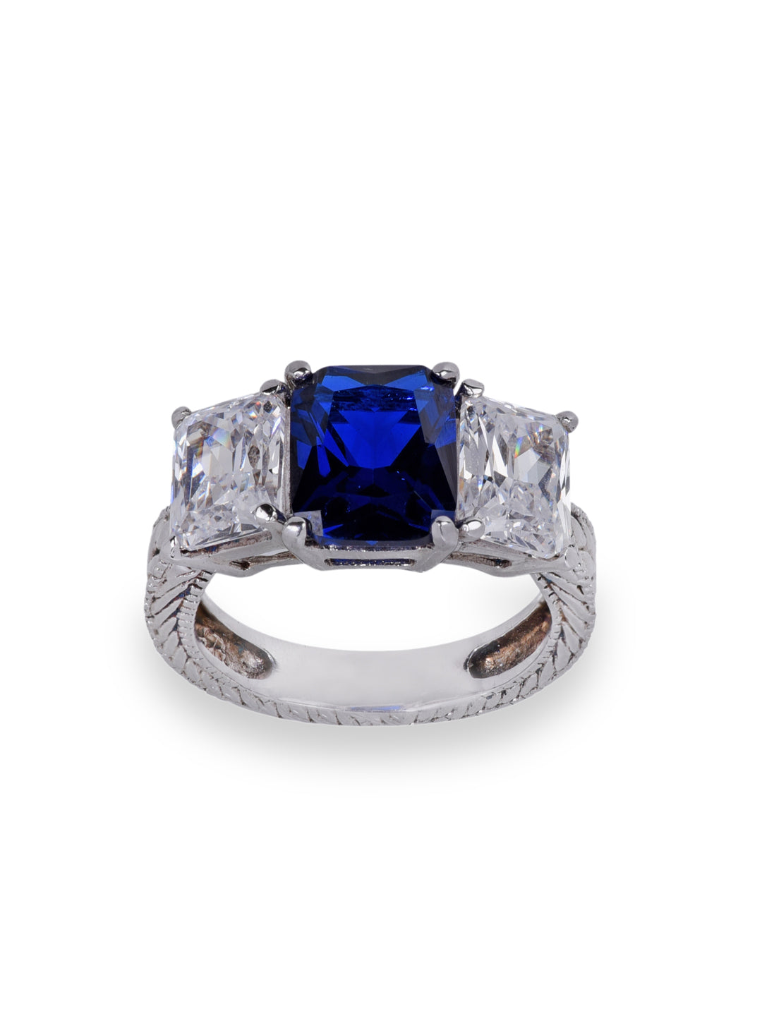 Emerald Cut Blue Ring