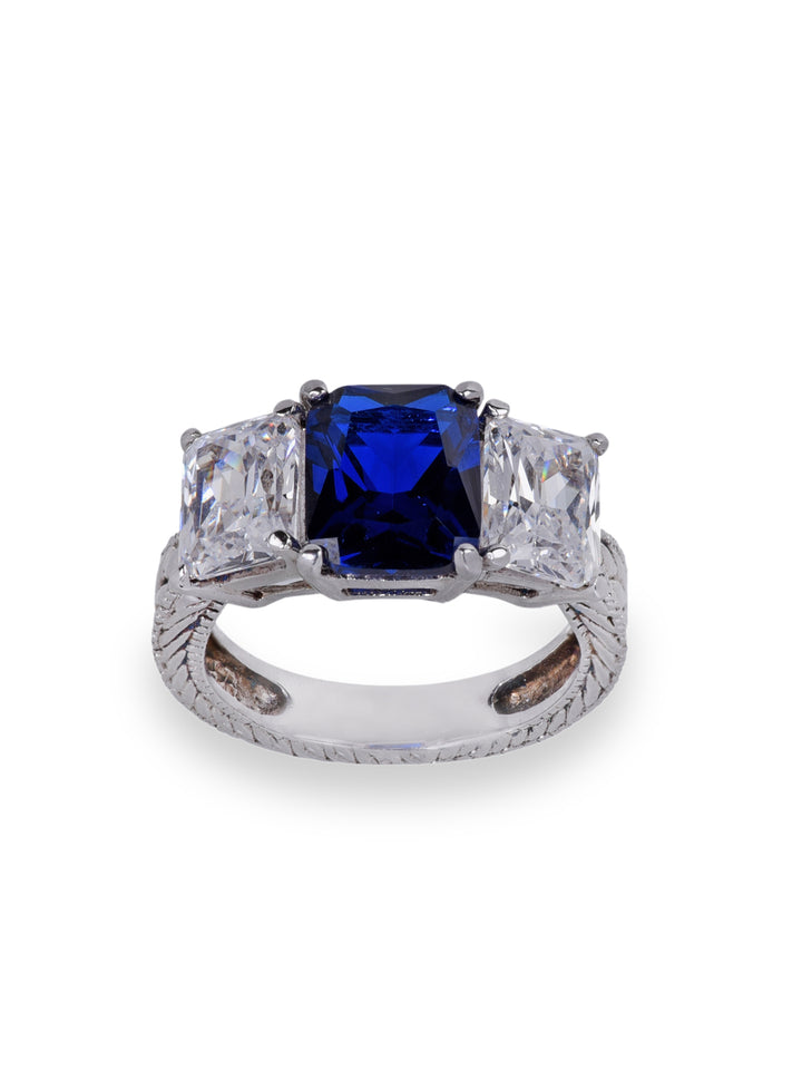 Emerald Cut Blue Ring