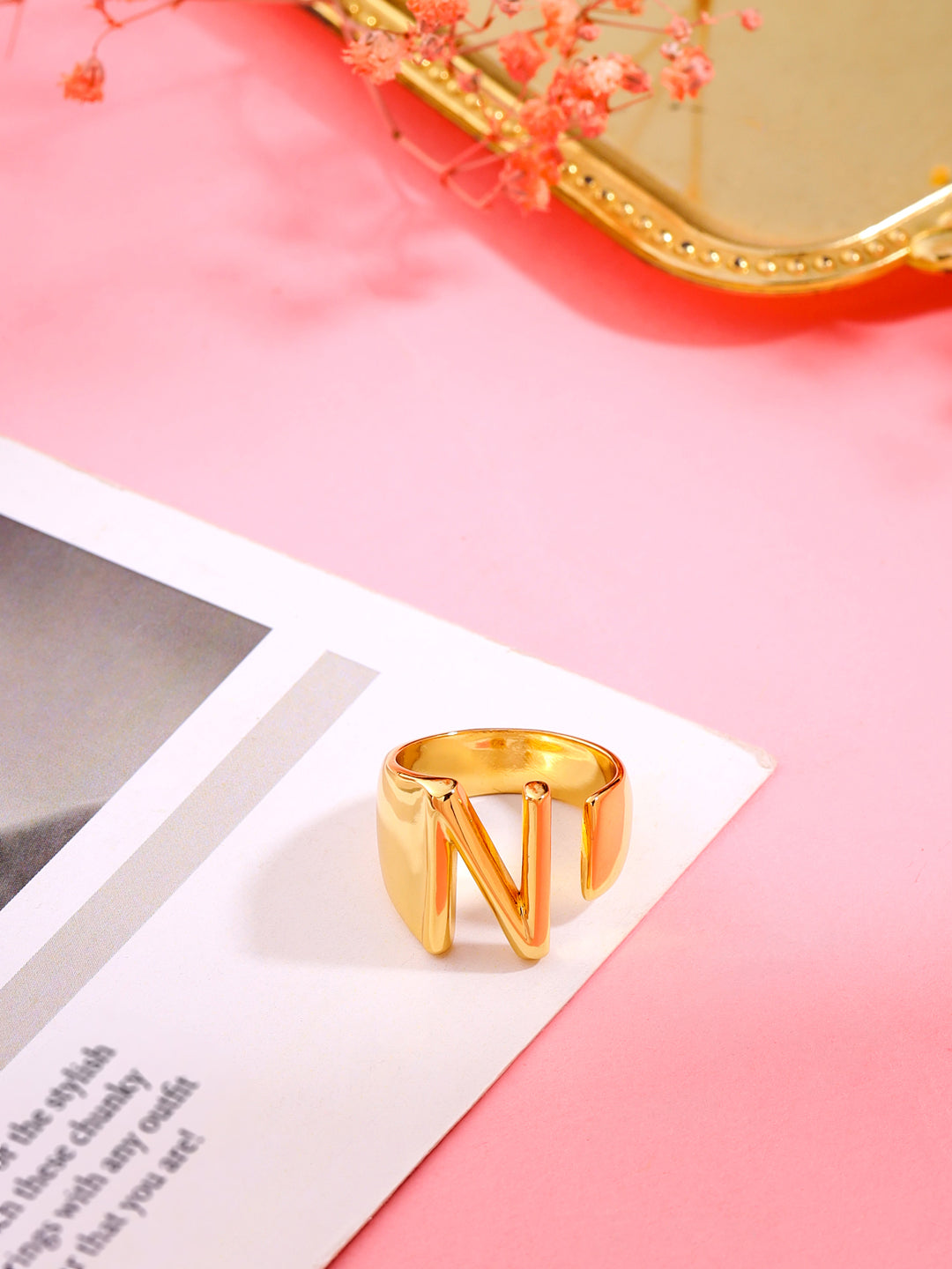 14K Vintage Diamond M Monogram Initial Ring Size 4.75 Yellow Gold - Ruby  Lane