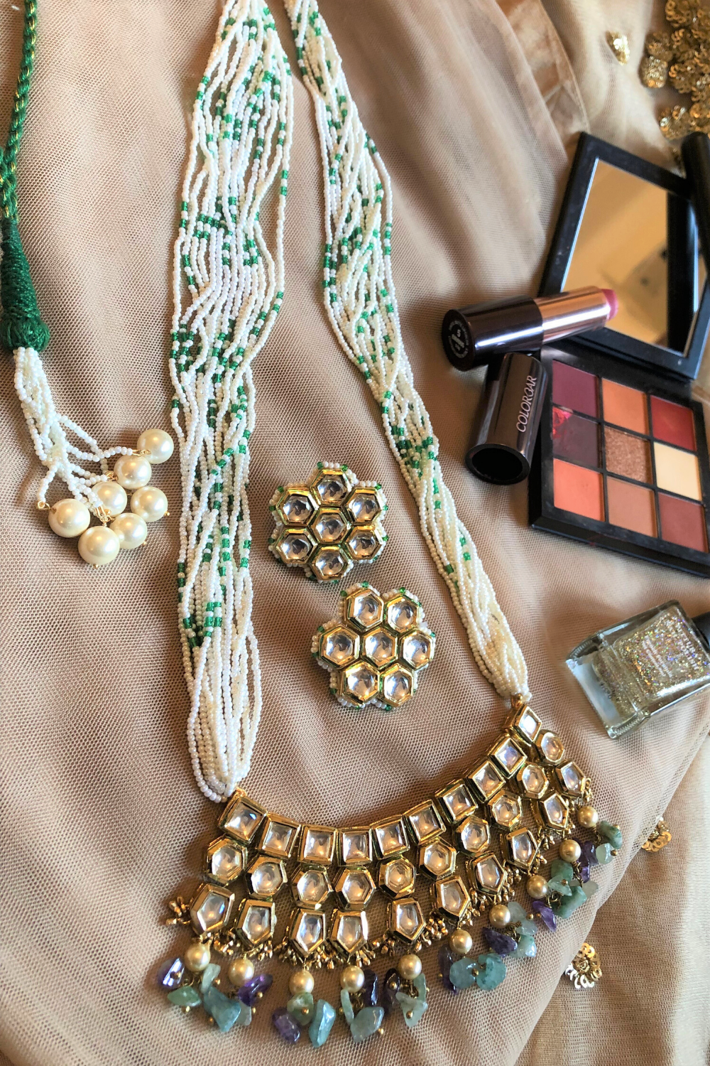 Mogra Kundankari Necklace Set
