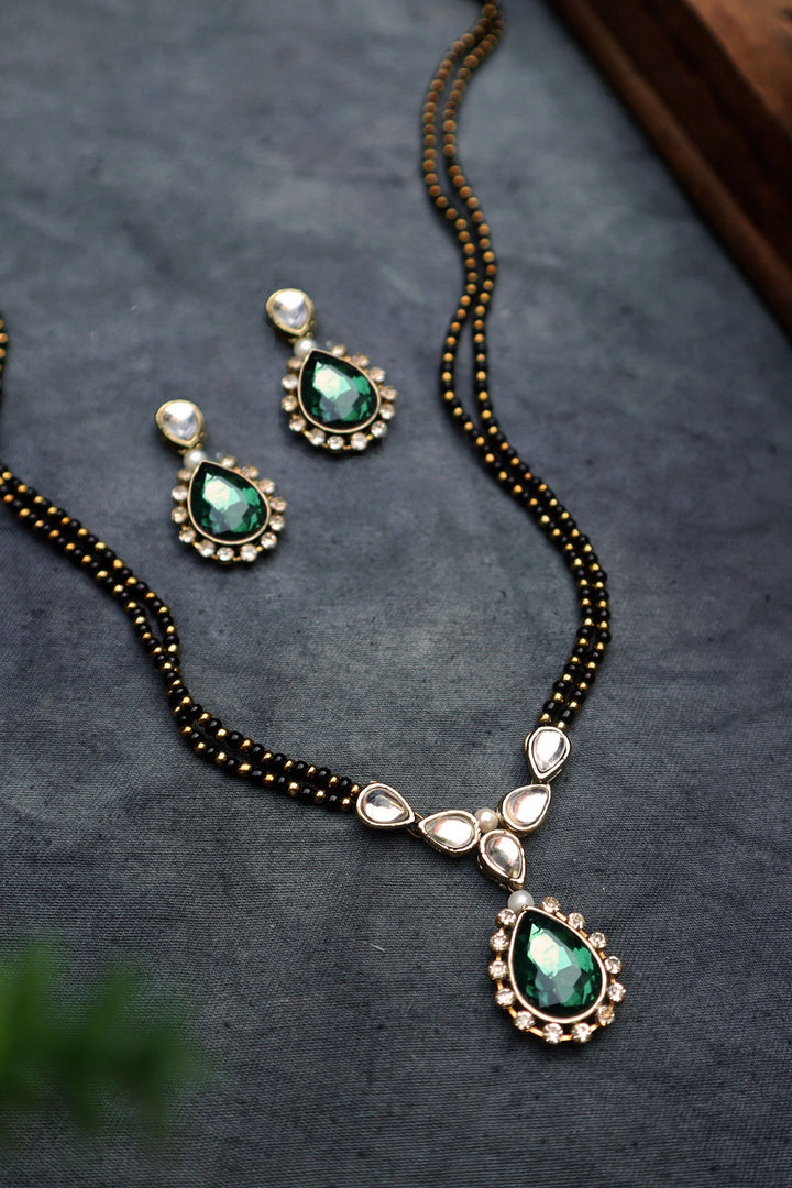 Kundan and Stone Mangalsutra Necklace Green
