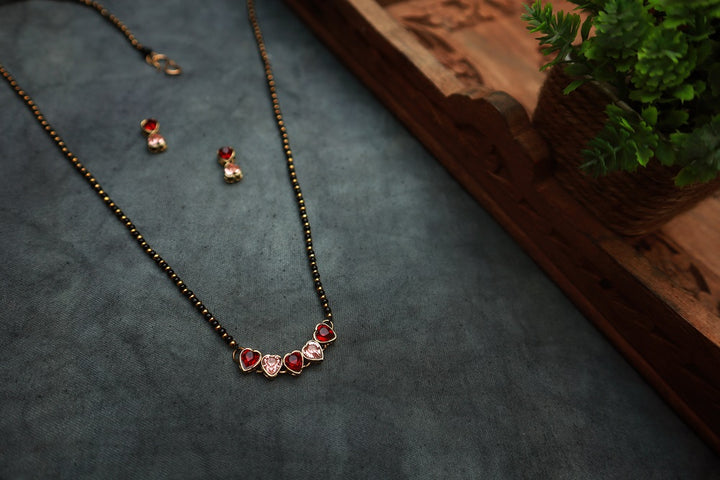 Heart Mangalsutra Necklace Set