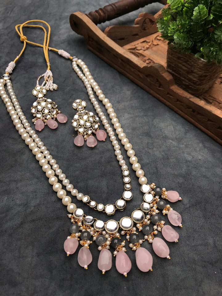 Kundan Long Layered Necklace Set