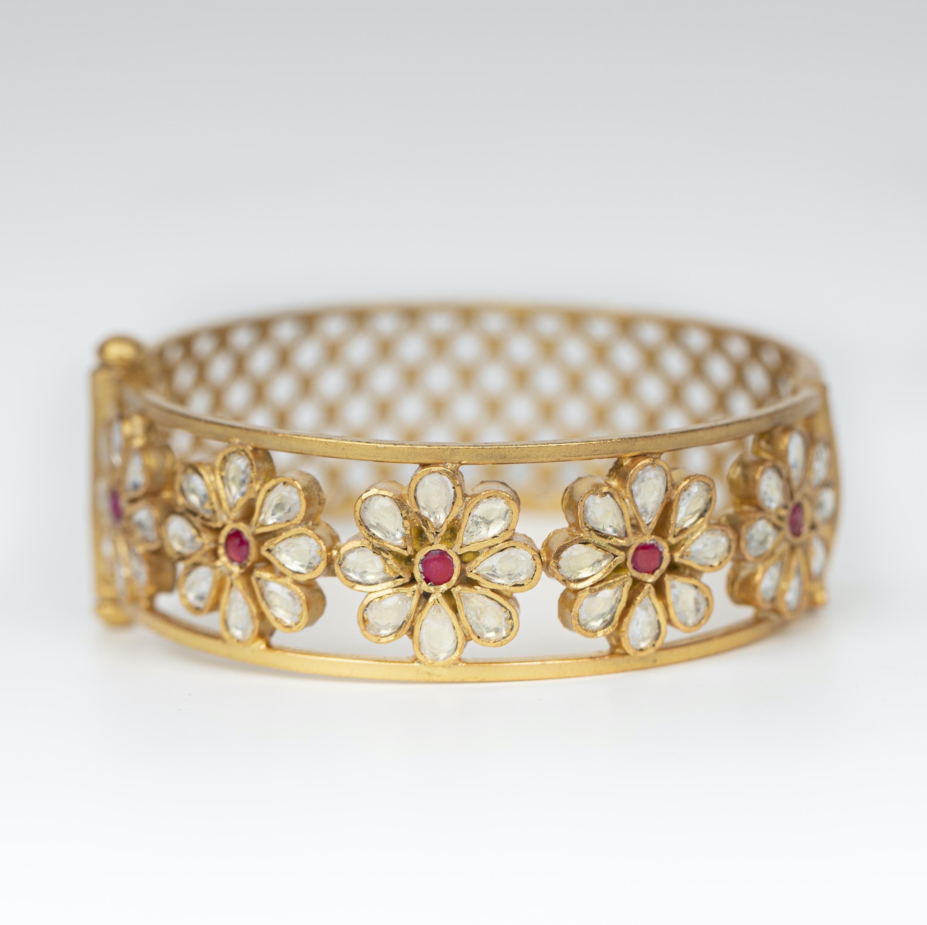 925 Silver Polki Diamond Bracelet – Jaypore_Creations