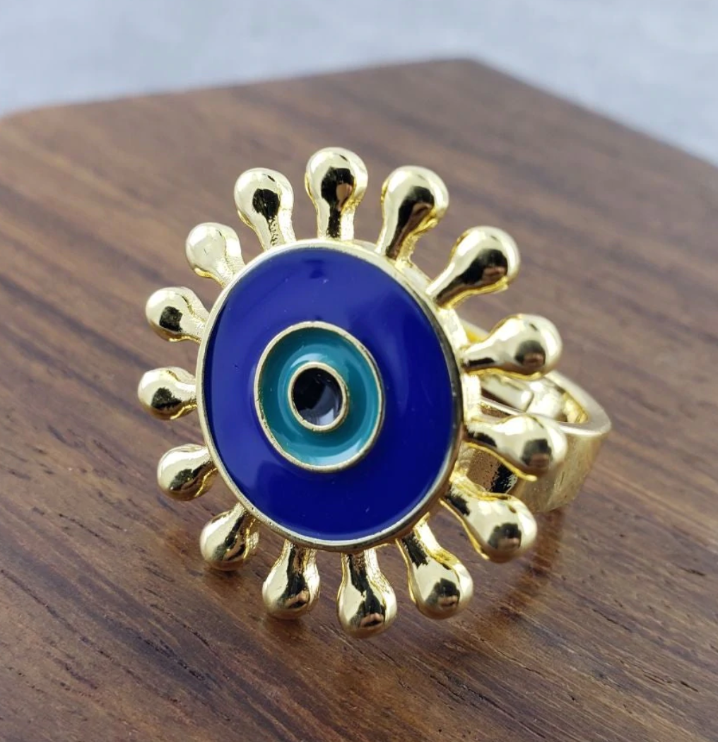 Flower Evil Eye Ring