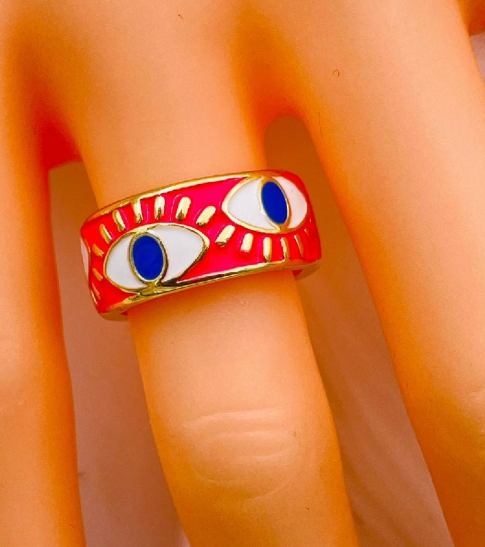 Color Pop Evil Eye Ring